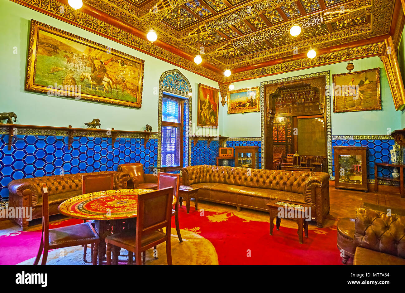 CAIRO, EGYPT DECEMBER 24, 2017 The historic salon in Manial Palace