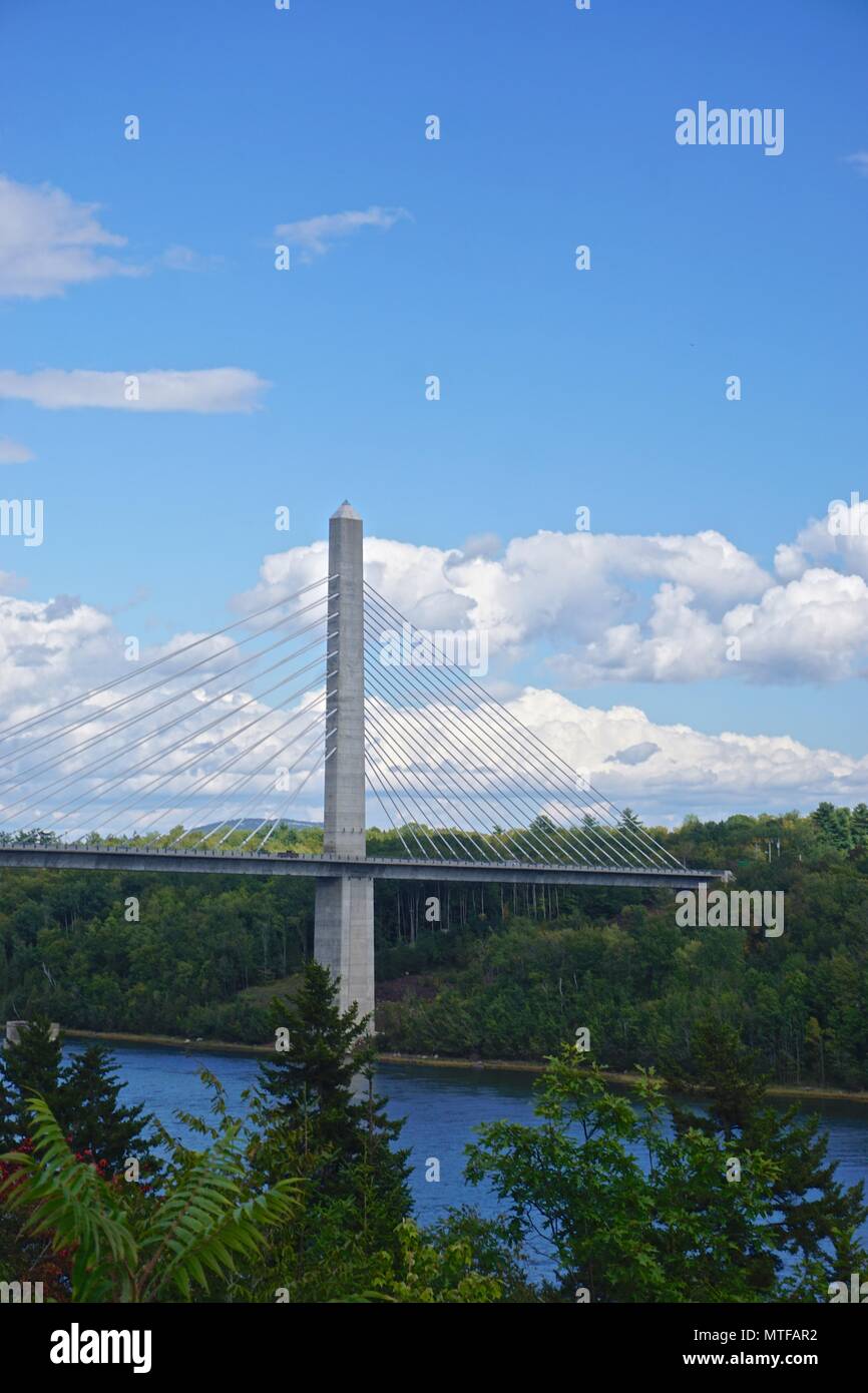 The Penobscot Narrows Bridge is a 2,120 ft. long cablestayed bridge