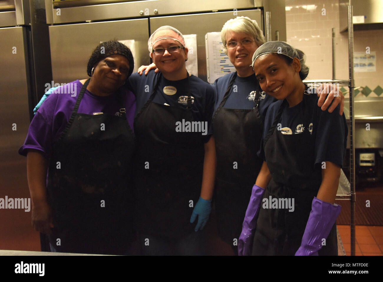 Child Development Center and Youth Center food service workers pose for ...