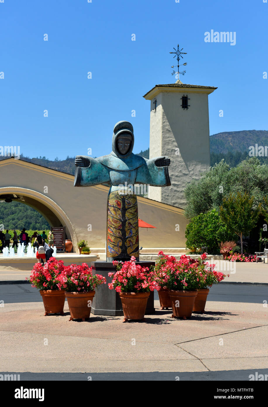 Robert Mondavi Winery Vineyard in Napa, California - 7801 St Helena Hwy, Oakville, CA 94562 Stock Photo