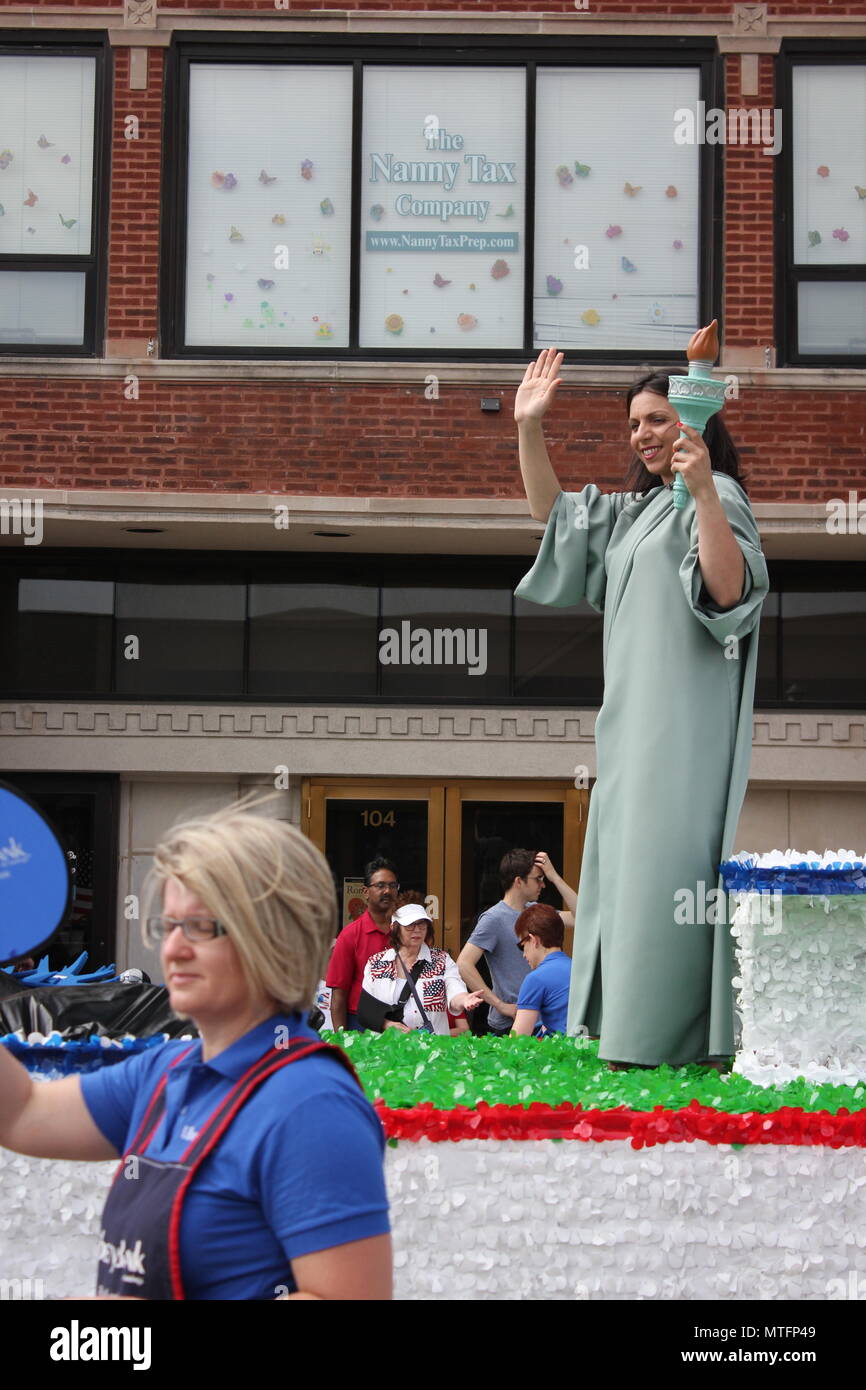 Small town scene from the Memorial Day Parade 2018 in upscale Park