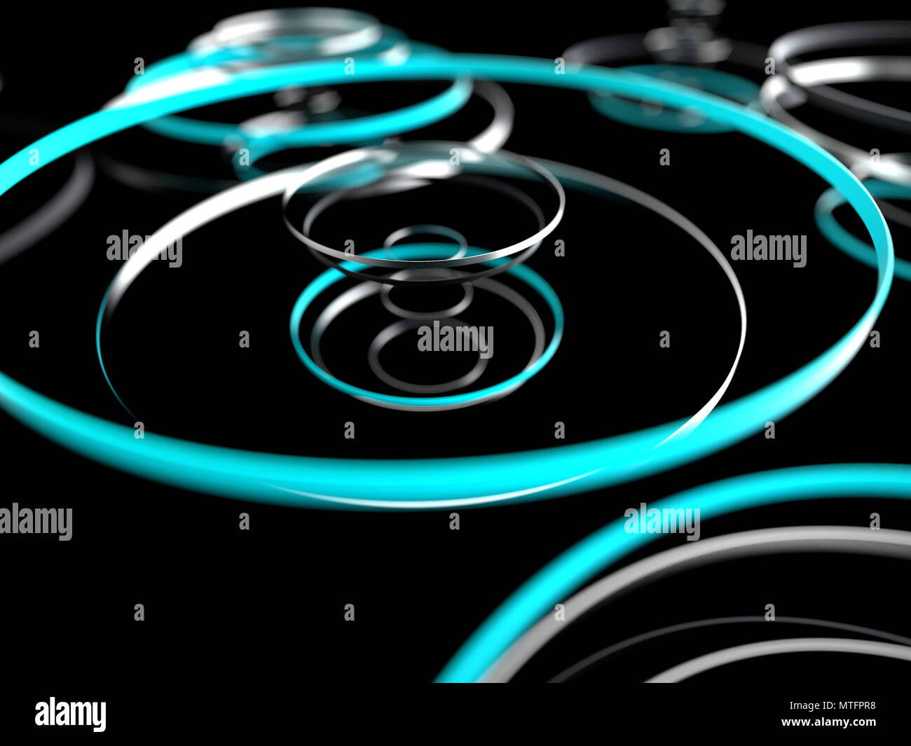Futuristic abstract rings. Technology conception Stock Photo