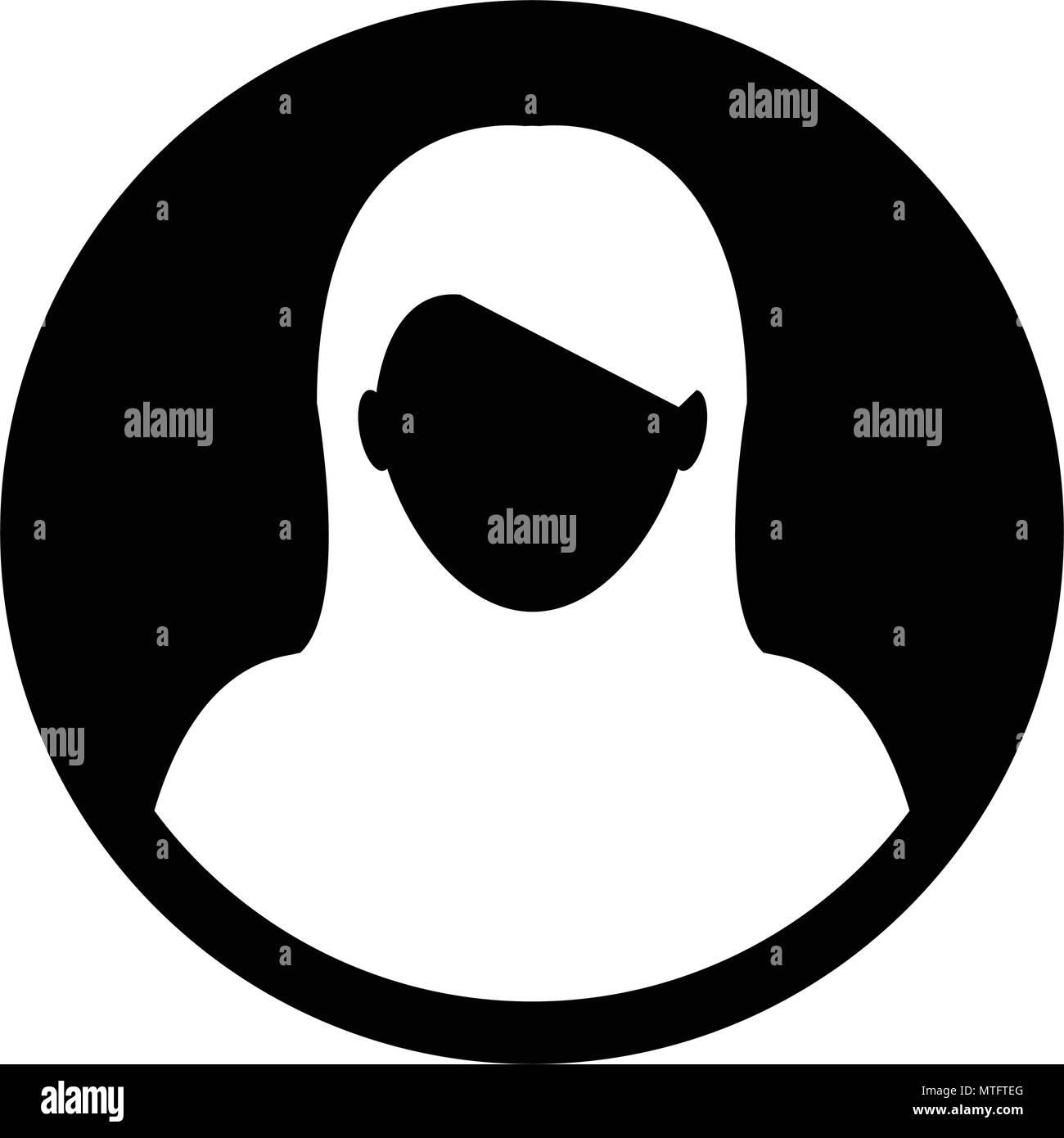 Woman icon vector user person profile avatar symbol in flat color glyph ...