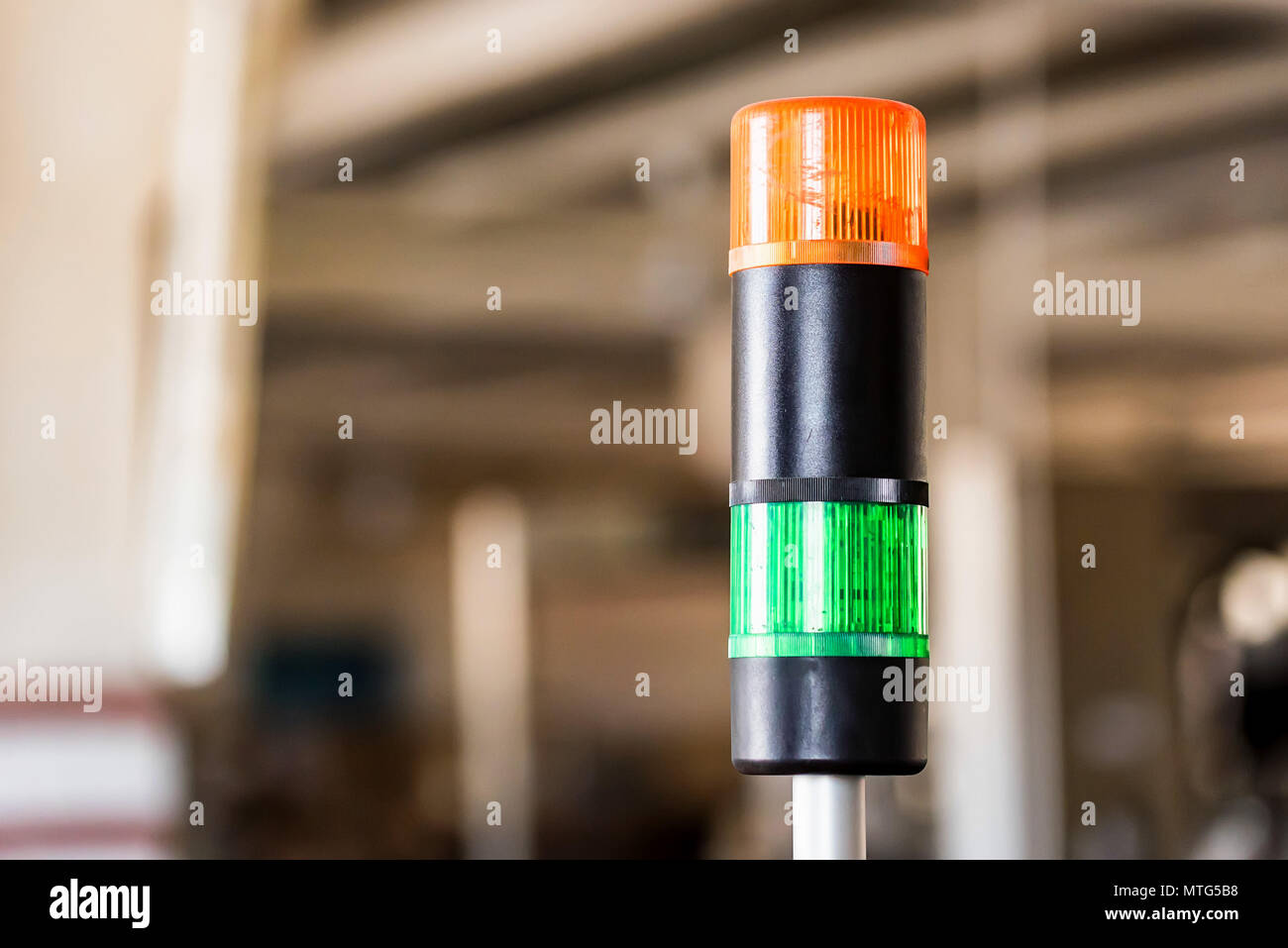 Warning light alarm for machine working close Stock Photo Alamy