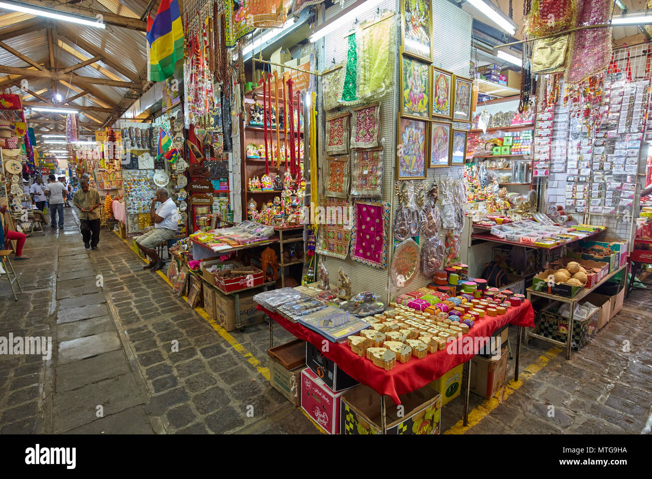 The Central Market (Bazaar) in Port Louis, Mauritius Stock Photo