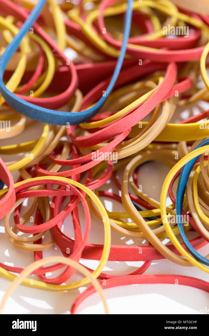 Colorful Rubber Bands To Pleteniyav As Background Stock Photo