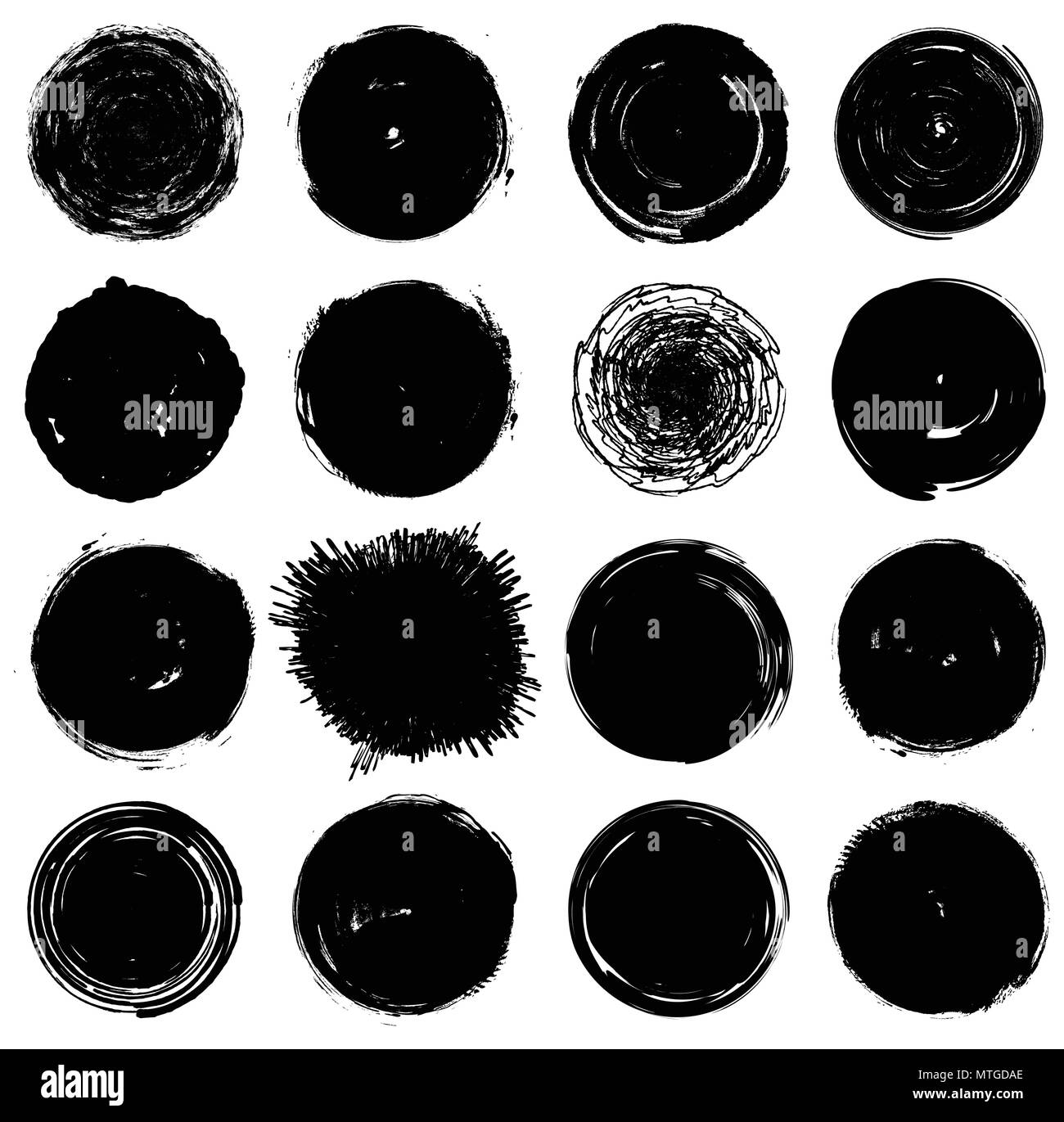 Grunge style set of circle shapes . Vector Stock Vector Image & Art - Alamy