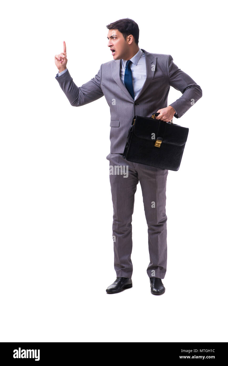 Businessman isolated on white background Stock Photo - Alamy