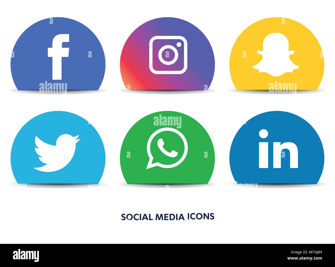 Social Media Icons Set Logo Company Facebook