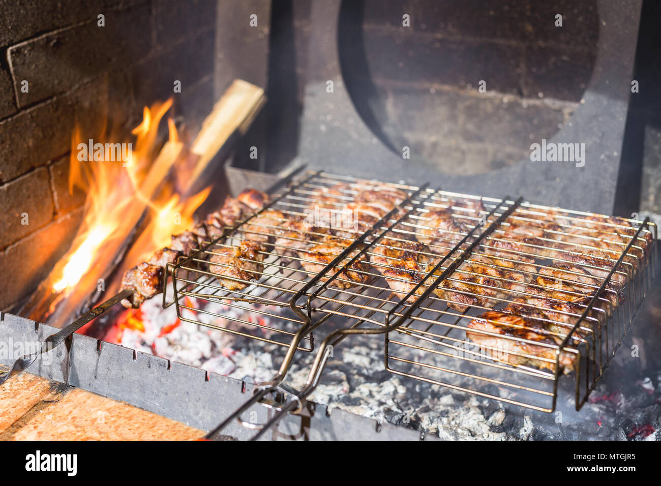 Flame top stone grill