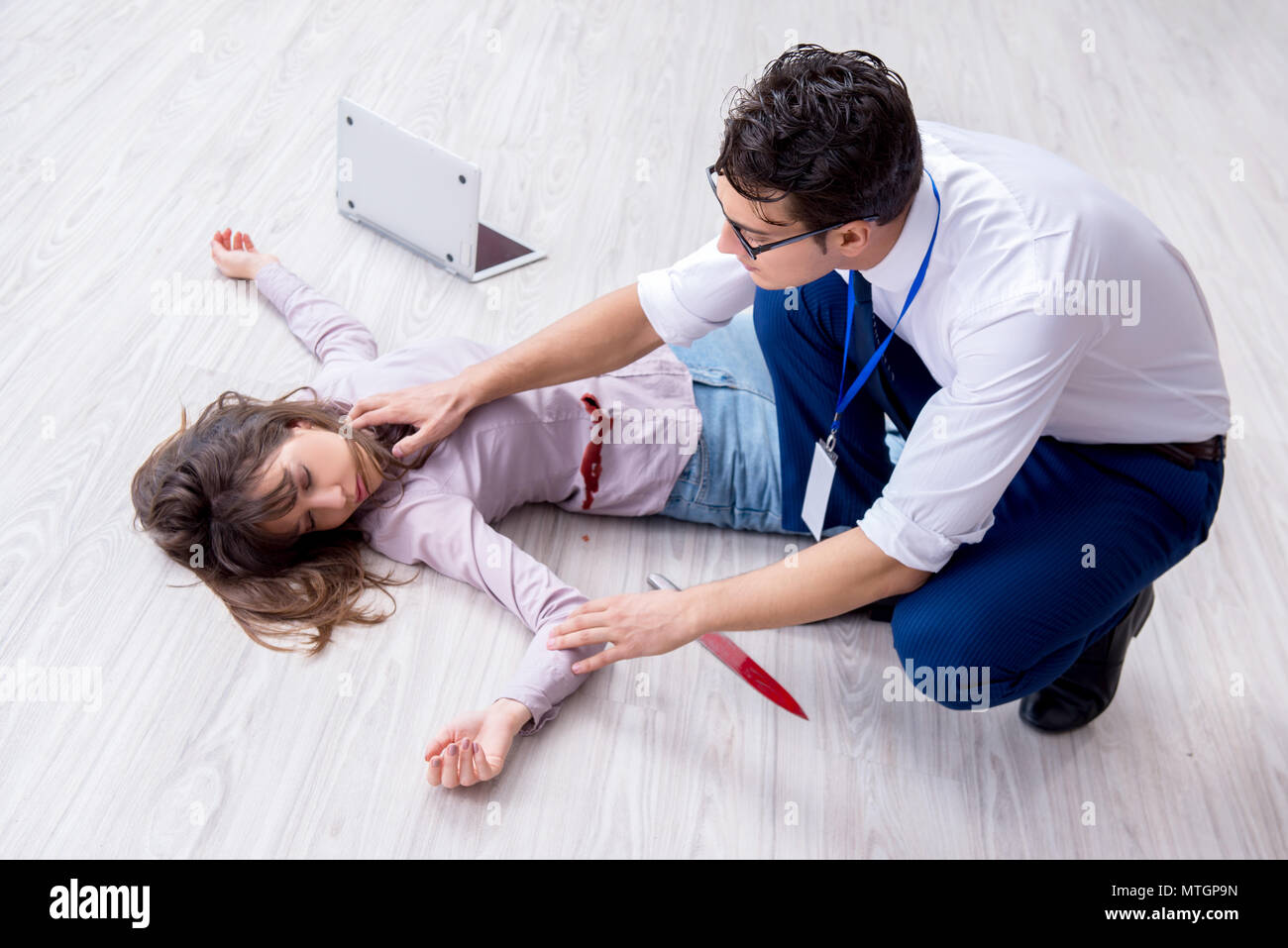 Forensic Investigator At The Crime Scene Investigating Woman Murder Stock Photo Alamy Forensic Investigator At The Crime Scene Investigating Woman Murder Stock Photo Alamy