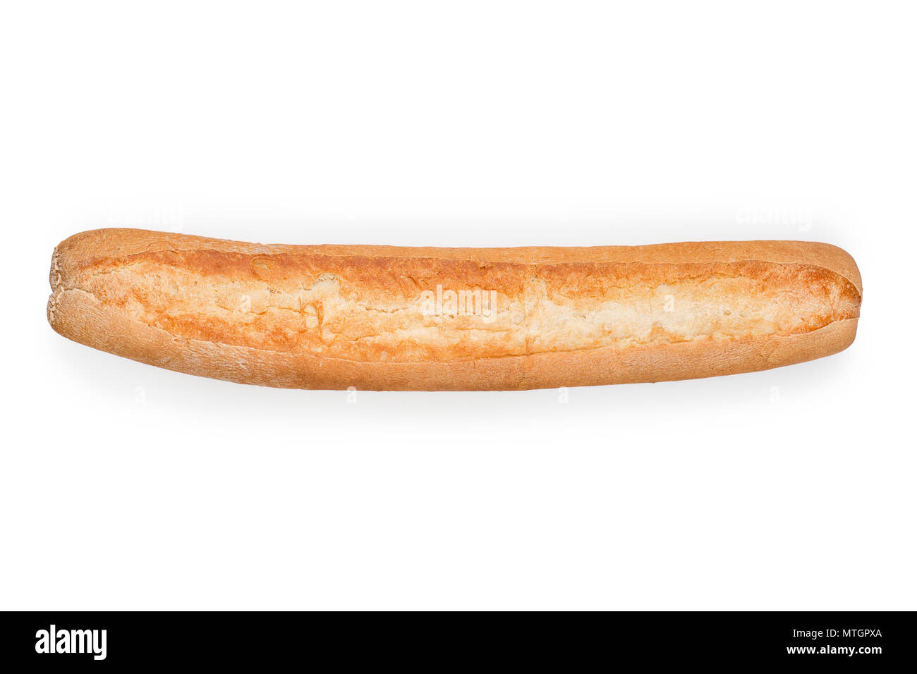 Long Golden Baguette Isolated On White Clipping Path Included Stock 