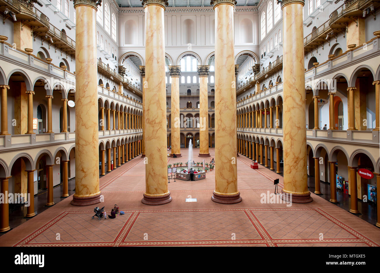 USA Washington DC D.C. The National Building Museum interior of the Great Hall Stock Photo
