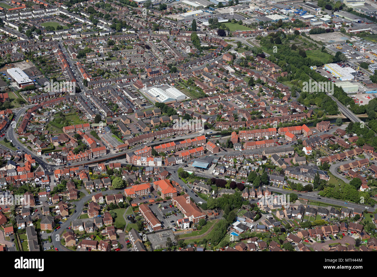 aerial view of Beverley town centre, East Yorkshire, UK Stock Photo