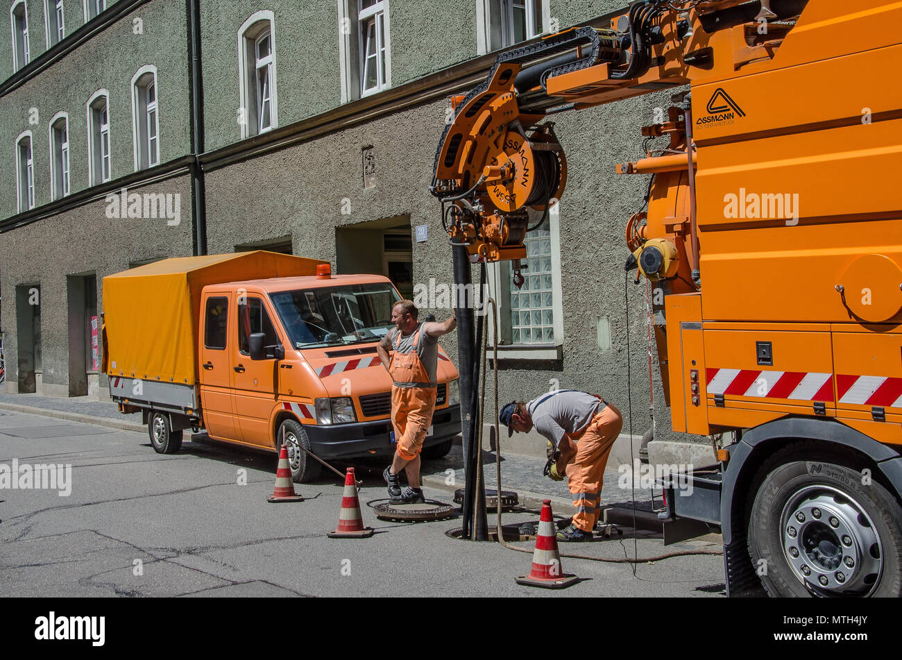 canalization in Regensburg Stock Photo