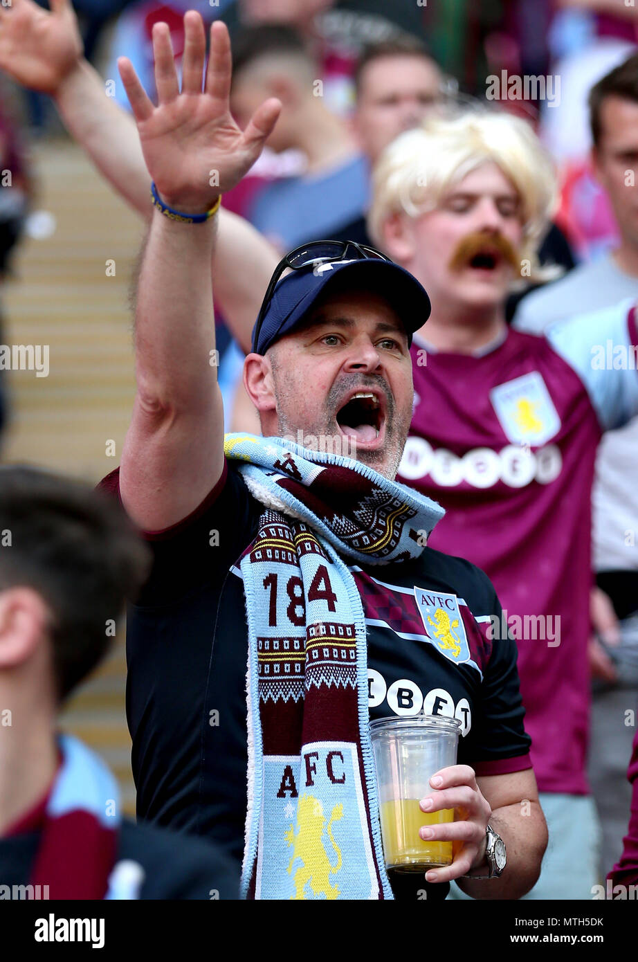 Aston Villa fans in the stands show their support during the Sky Bet ...
