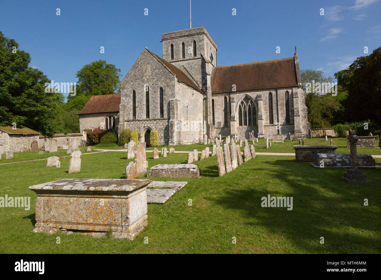 Abbey church at Amesbury, Wiltshire, England, UK Stock Photo