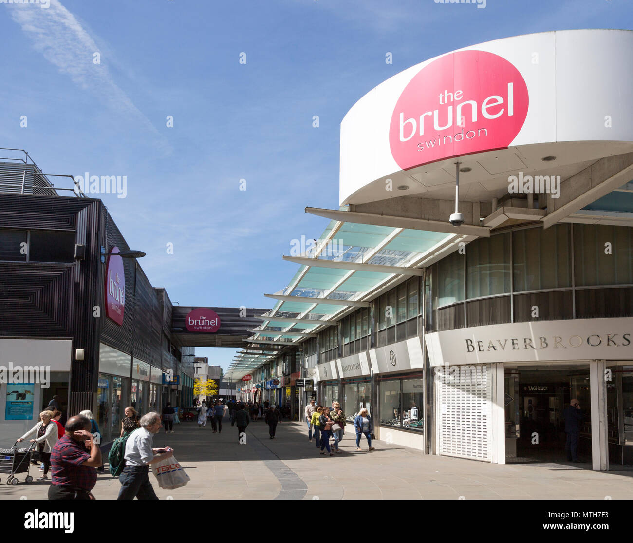 Brunel Centre pedestrianised street from Regent Street, town centre of Swindon, Wiltshire, England, UK Stock Photo