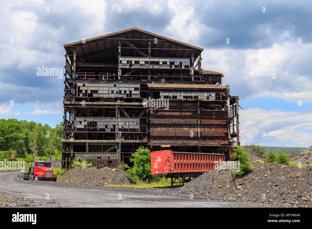 Mahanoy City, PA, USA June 22, 2016 A deteriorating coal breaker