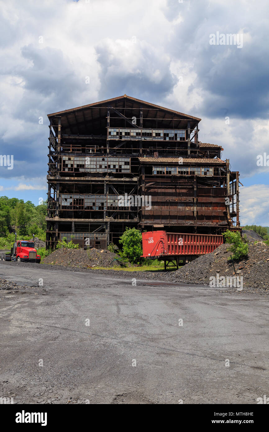 Mahanoy City, PA, USA June 22, 2016 A deteriorating coal breaker