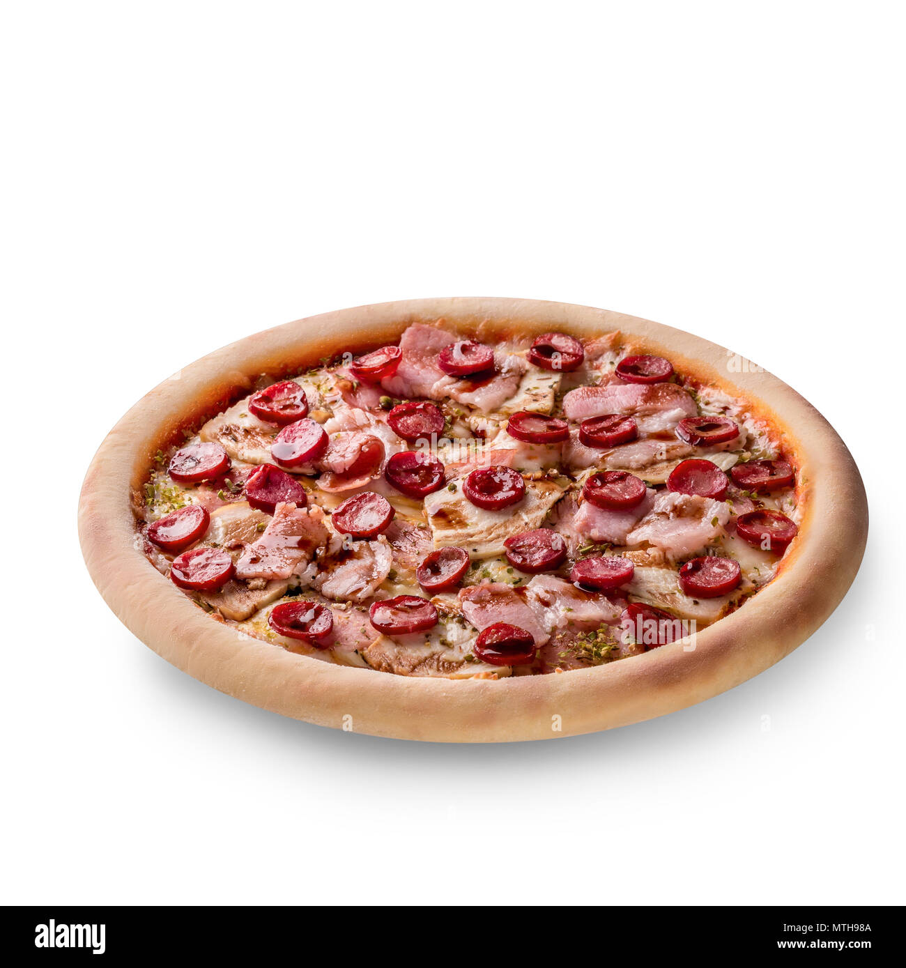 Thinly sliced pepperoni is a popular pizza topping in Americanstyle pizzerias Stock Photo Alamy