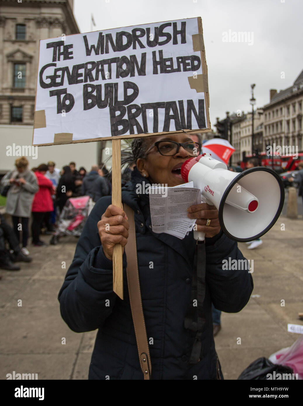 Protest over the Windrush scandal at Parliament Square and outside the Home Office in Marsham Street. Demonstrators call for the resignation of Home Secretary Amber Rudd.  Featuring: Atmosphere, View Where: London, England, United Kingdom When: 28 Apr 2018 Credit: Wheatley/WENN Stock Photo