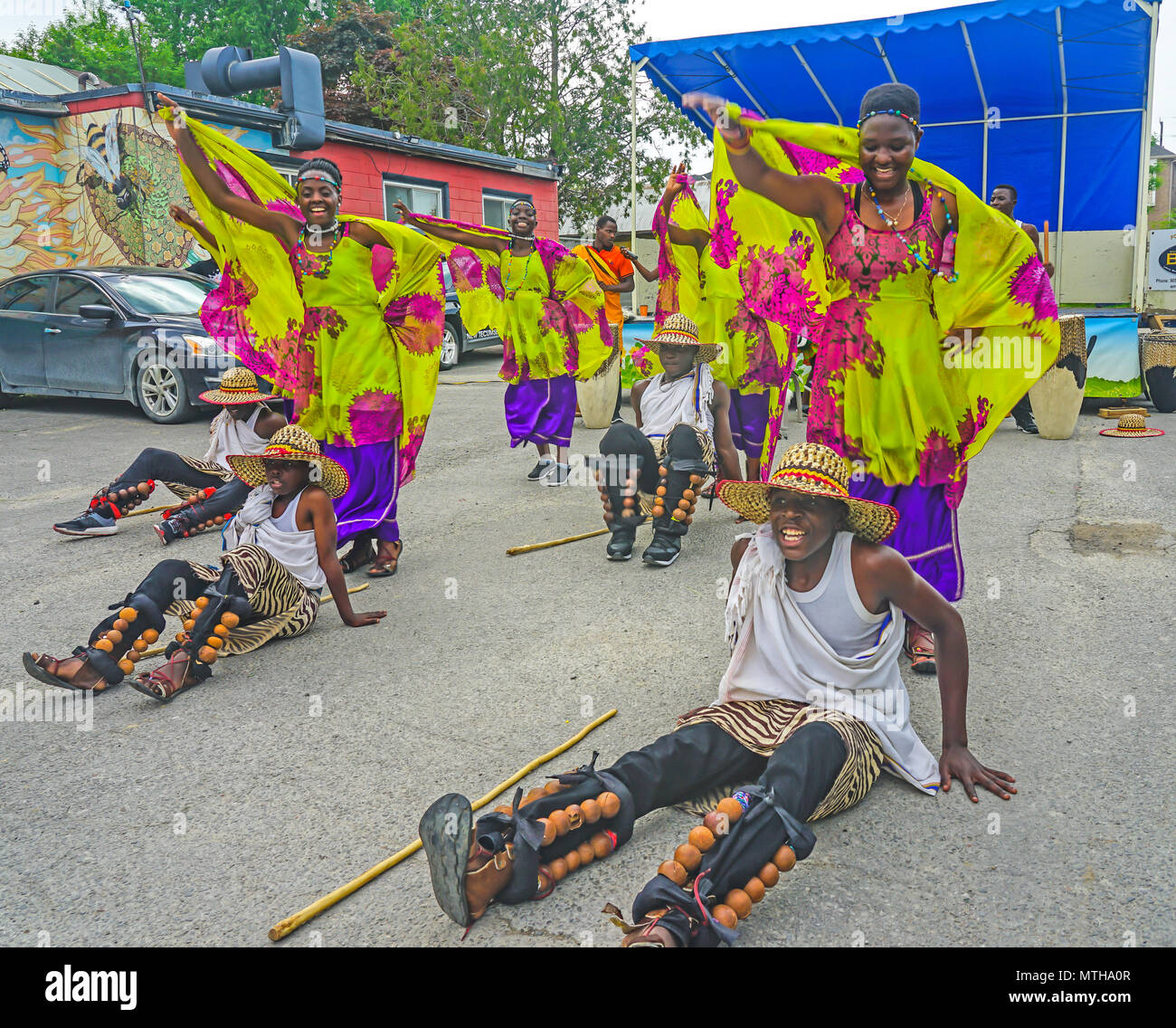 African Dancers and Singers from Uganda called "Neema Choir Stock Photo