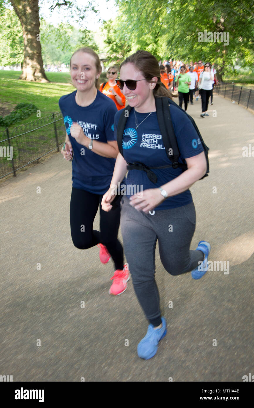 London Legal Walk 2018, an annual sponsored walk to raise money for legal aid. Those that participate are mainly lawyers and employees of legal firms. Stock Photo