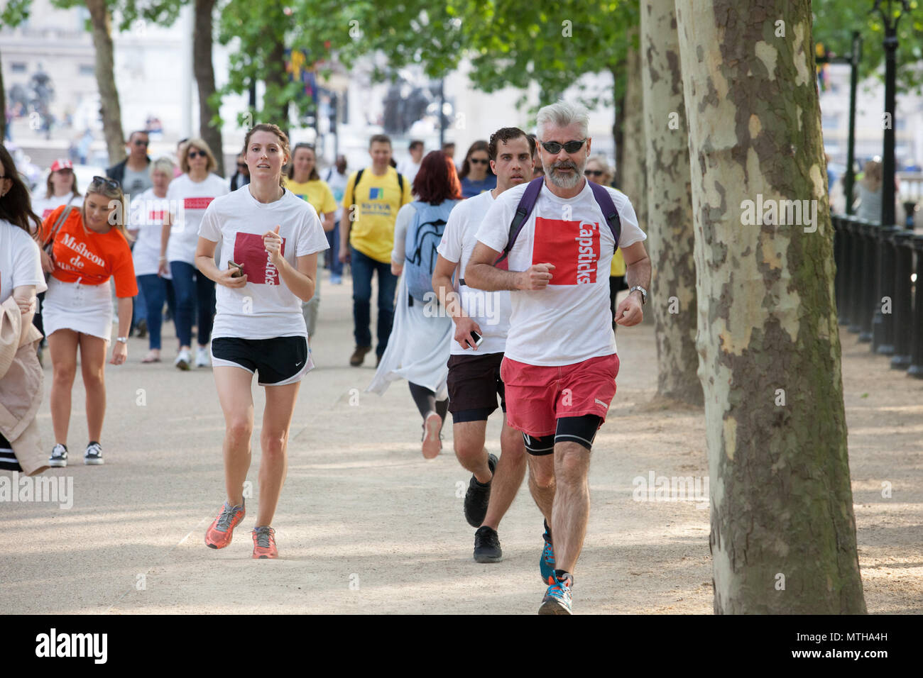 London Legal Walk 2018, an annual sponsored walk to raise money for legal aid. Those that participate are mainly lawyers and employees of legal firms. Stock Photo