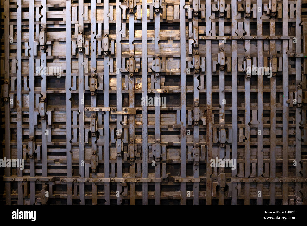 Signal switching mechanism, Museu del Ferrocarril de Catalunya Vilanova i la Geltrú. Railway museum in Vilanova i Geltru, Catalonia, Spain. Museo del  Stock Photo