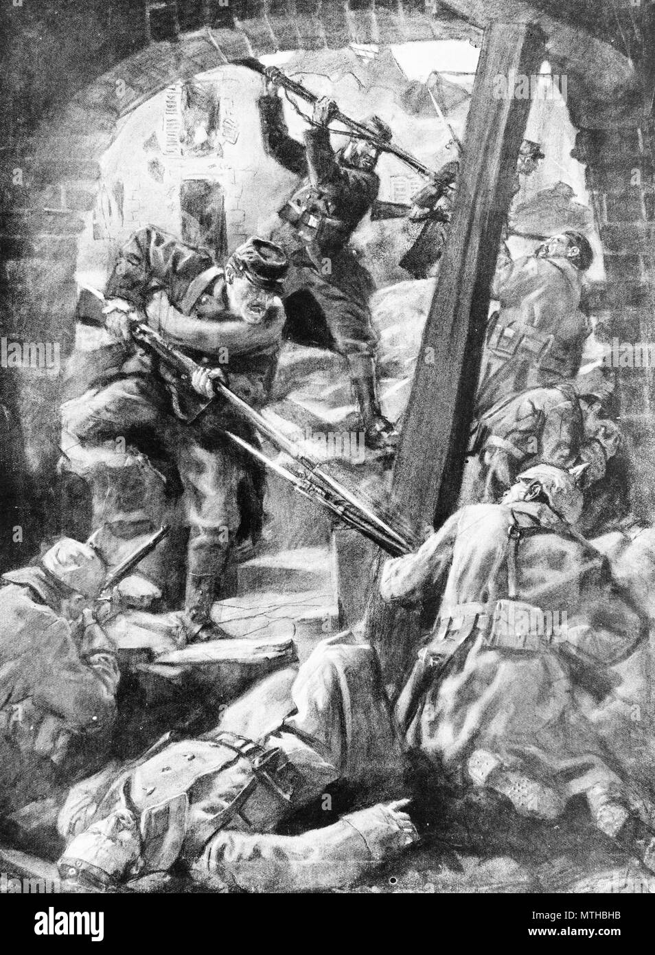 Bayonet battle in 1915, France Stock Photo