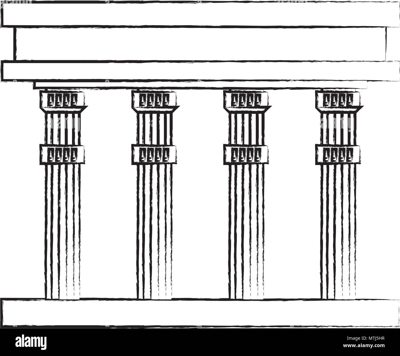 building with pillars over white background, vector illustration Stock
