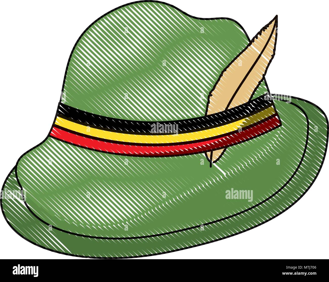 german alpine hat over white background, vector illustration Stock