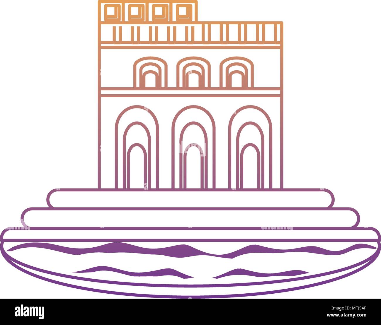 Porta Nigra building icon over white background, vector illustration Stock Vector