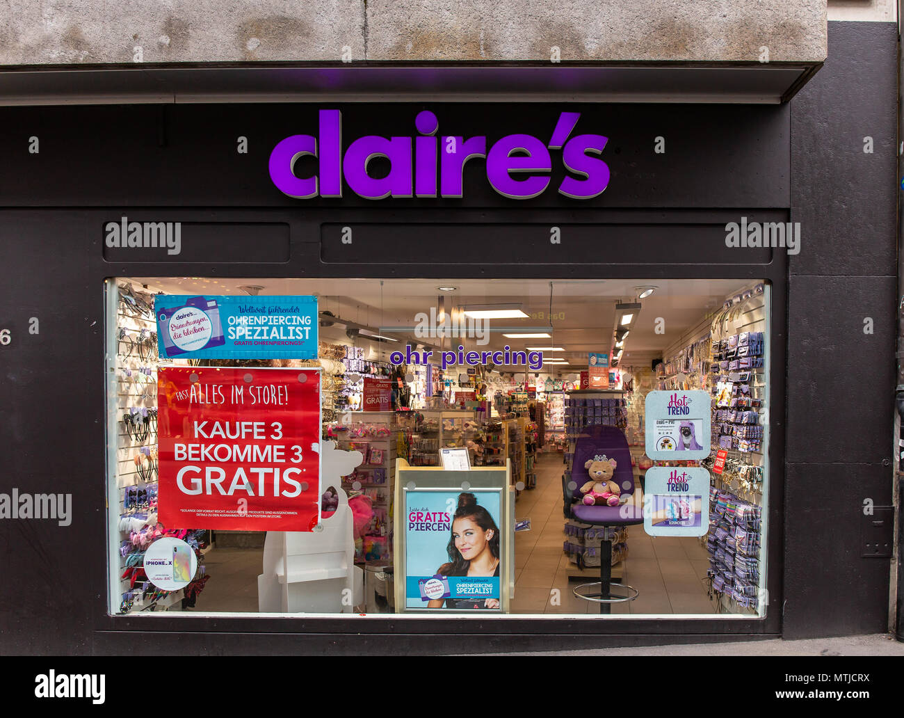 Claires store in Basel Stock Photo