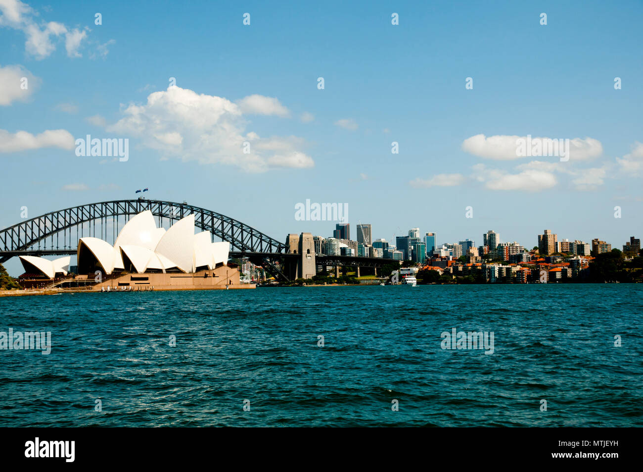 SYDNEY, AUSTRALIA - December 12, 2016: Iconic Sydney Harbor view from Farm Cove Stock Photo