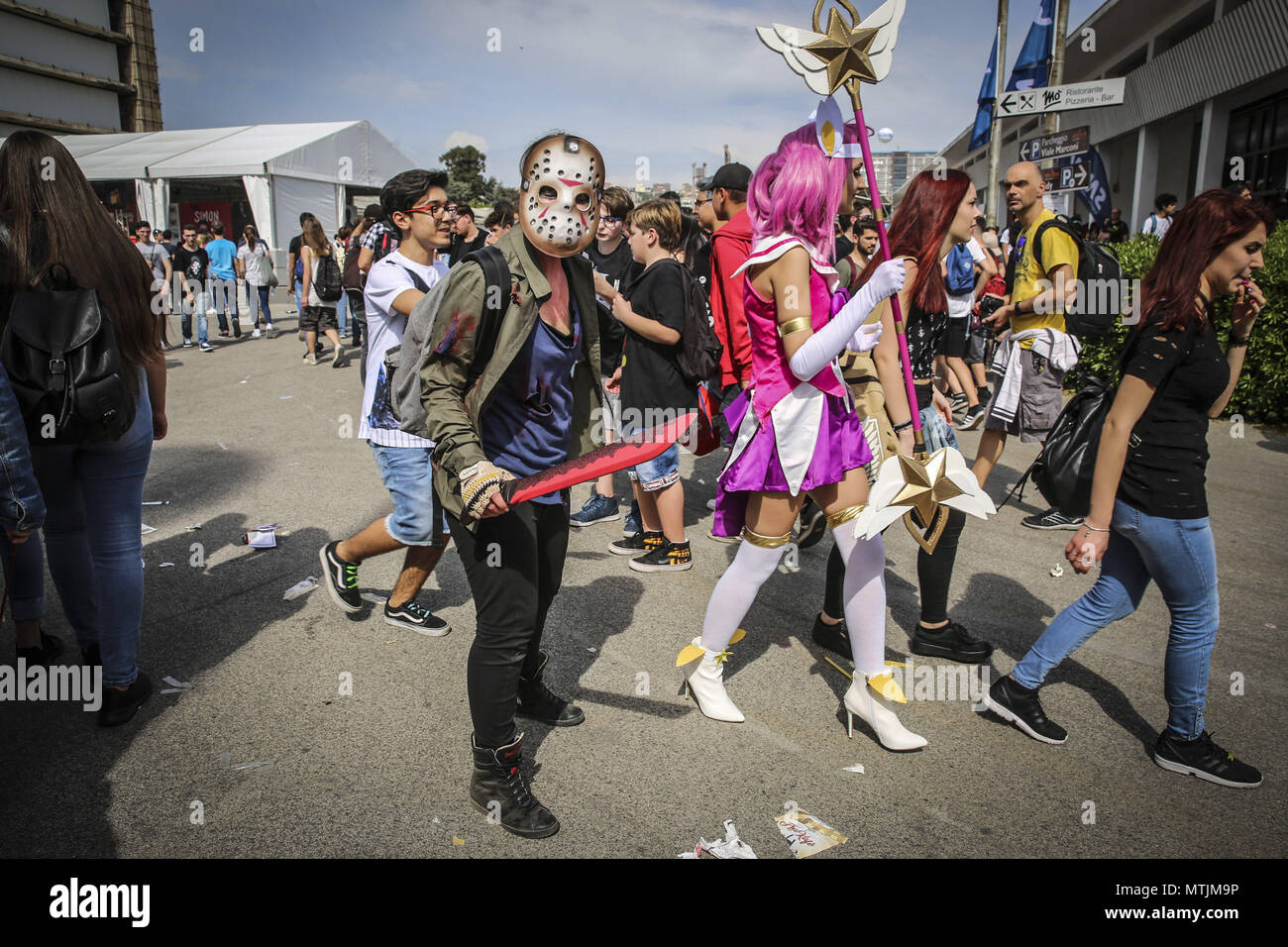 Naples Comic Con 2018 at the Mostra d'Oltremare Featuring: Atmosphere  Where: Naples, Italy When: 28 Apr 2018 Credit: IPA/WENN.com **Only  available for publication in UK, USA, Germany, Austria, Switzerland** Stock  Photo -