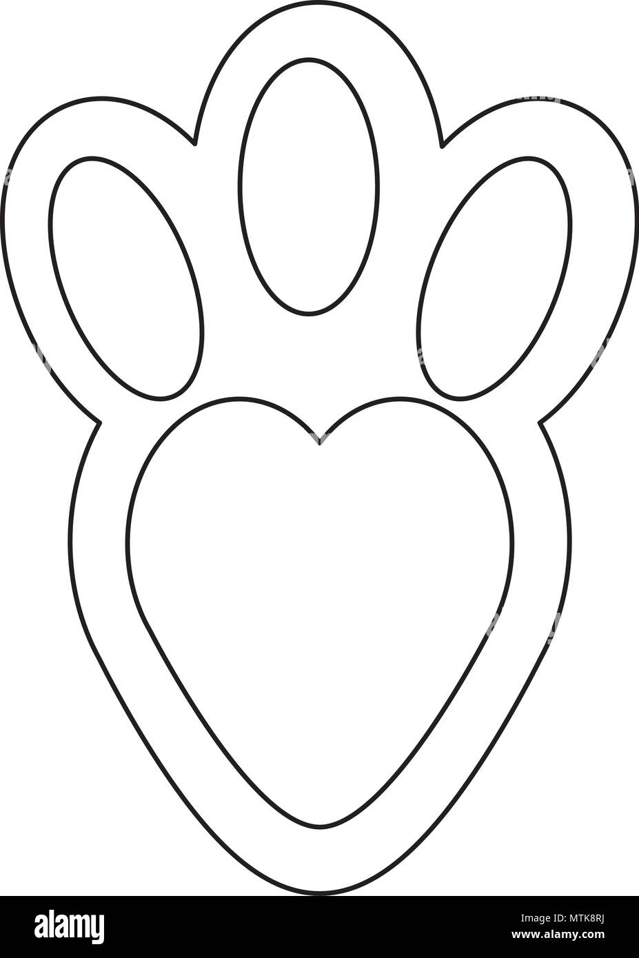 rabbit footprint over white background, vector illustration Stock