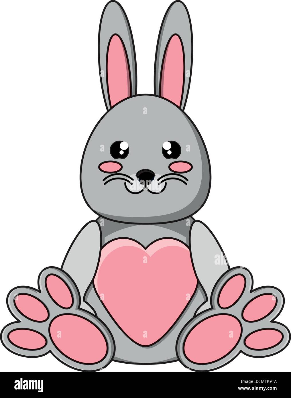 cute rabbit icon over white background, colorful design. vector ...