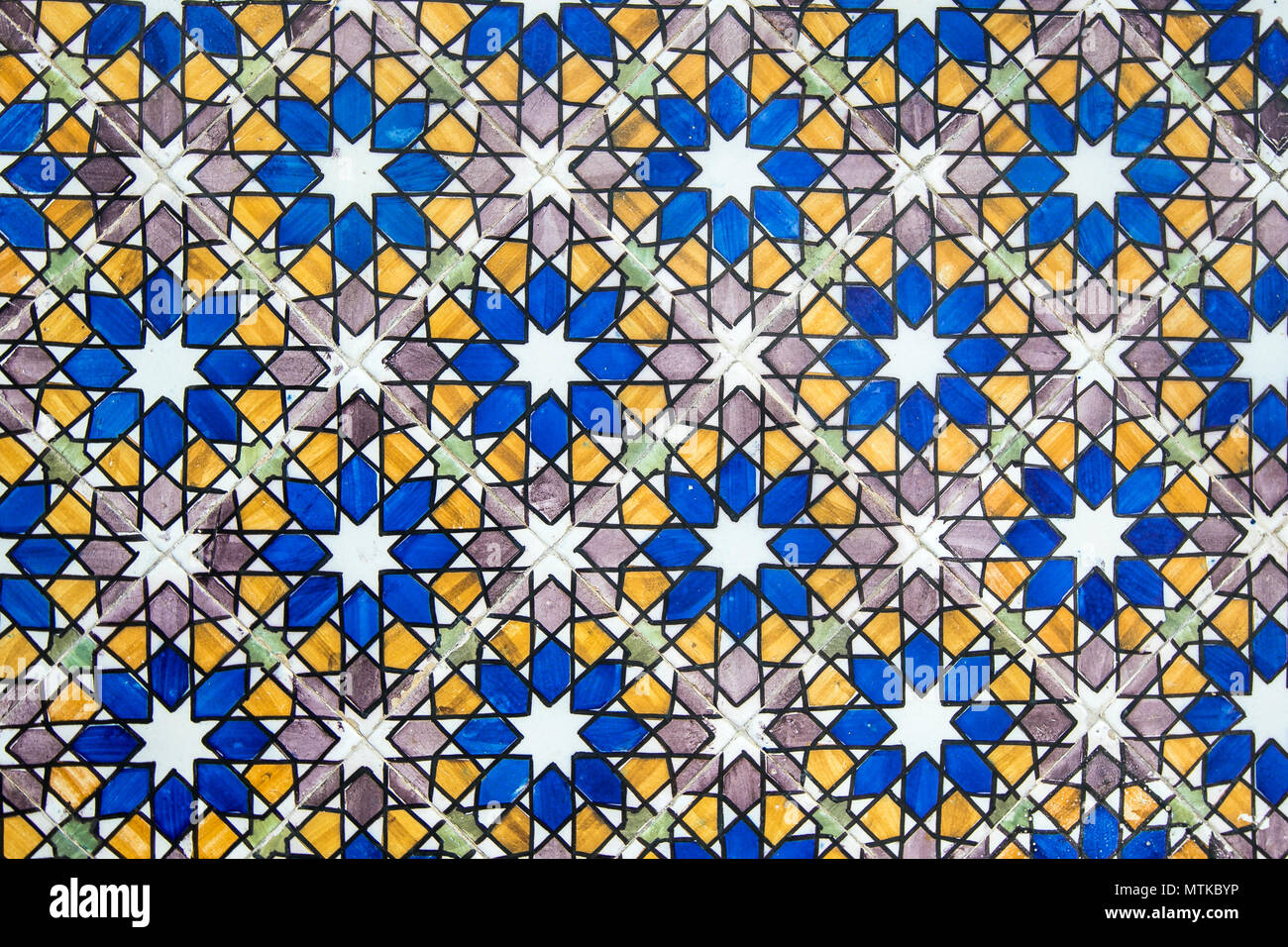 Traditional Portugese colorful tiles. Stock Photo