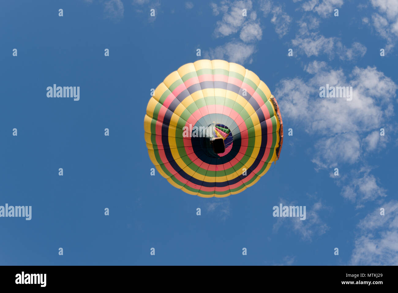The bottom view of a hot air balloon in Albuquerque, New Mexico. Stock Photo