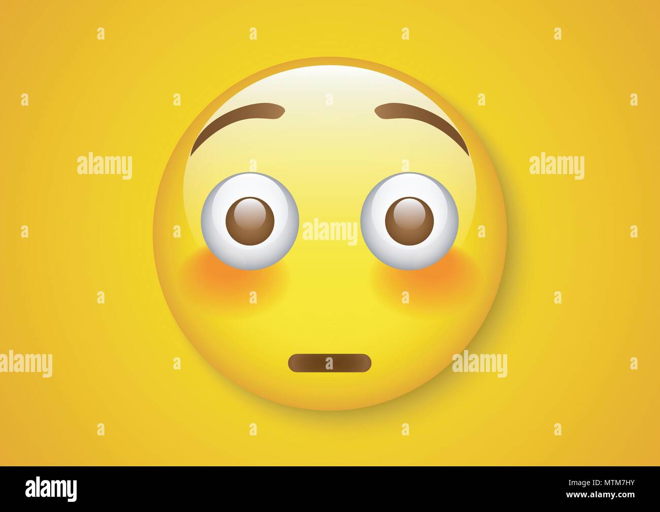 vector design of emoticon expression embarrassing face Stock Vector