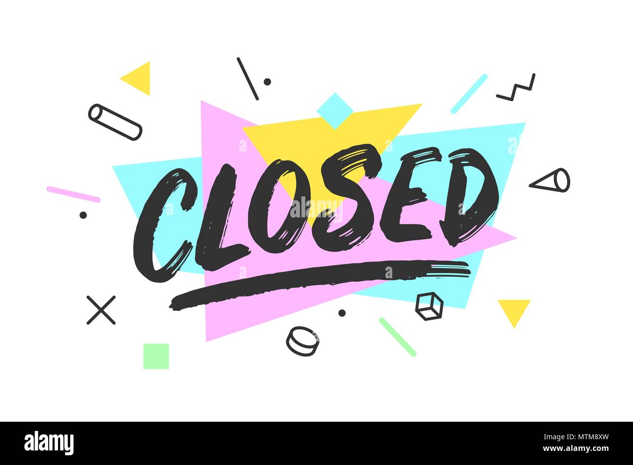 Closed. Banner, speech bubble Stock Vector