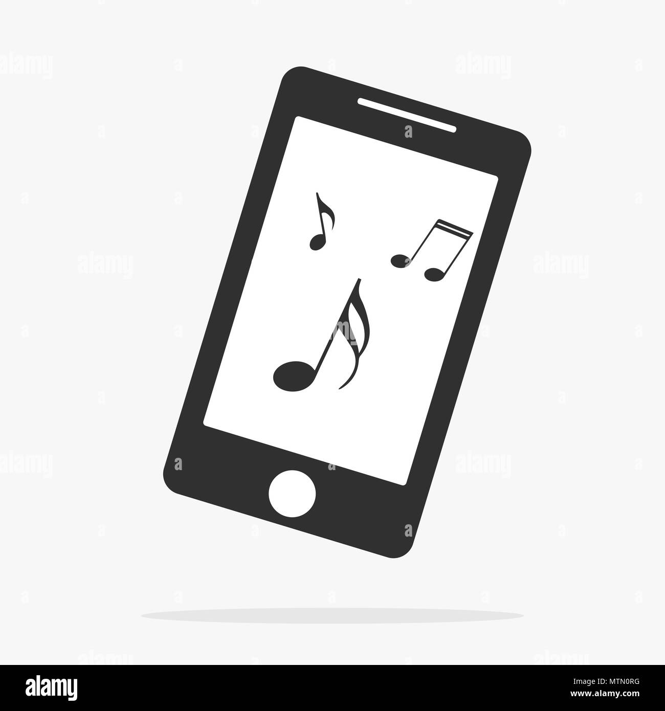 Smartphone with music icon illustration isolated vector sign symbol ...