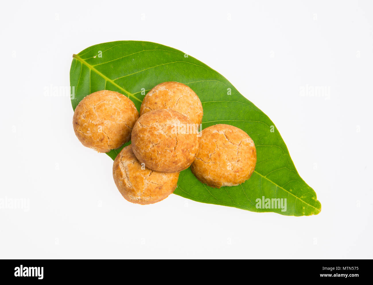 Peanut cookies or Chinese traditional peanut cookies on a background Stock Photo