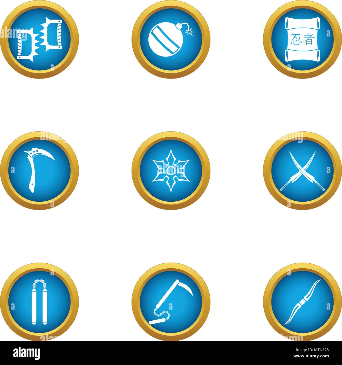 Steel weapon icons set, flat style Stock Vector Image & Art - Alamy