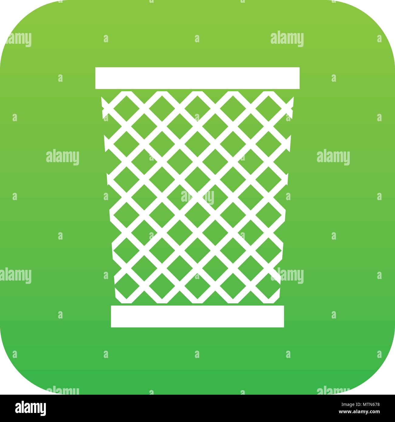 Wastepaper basket icon digital green Stock Vector