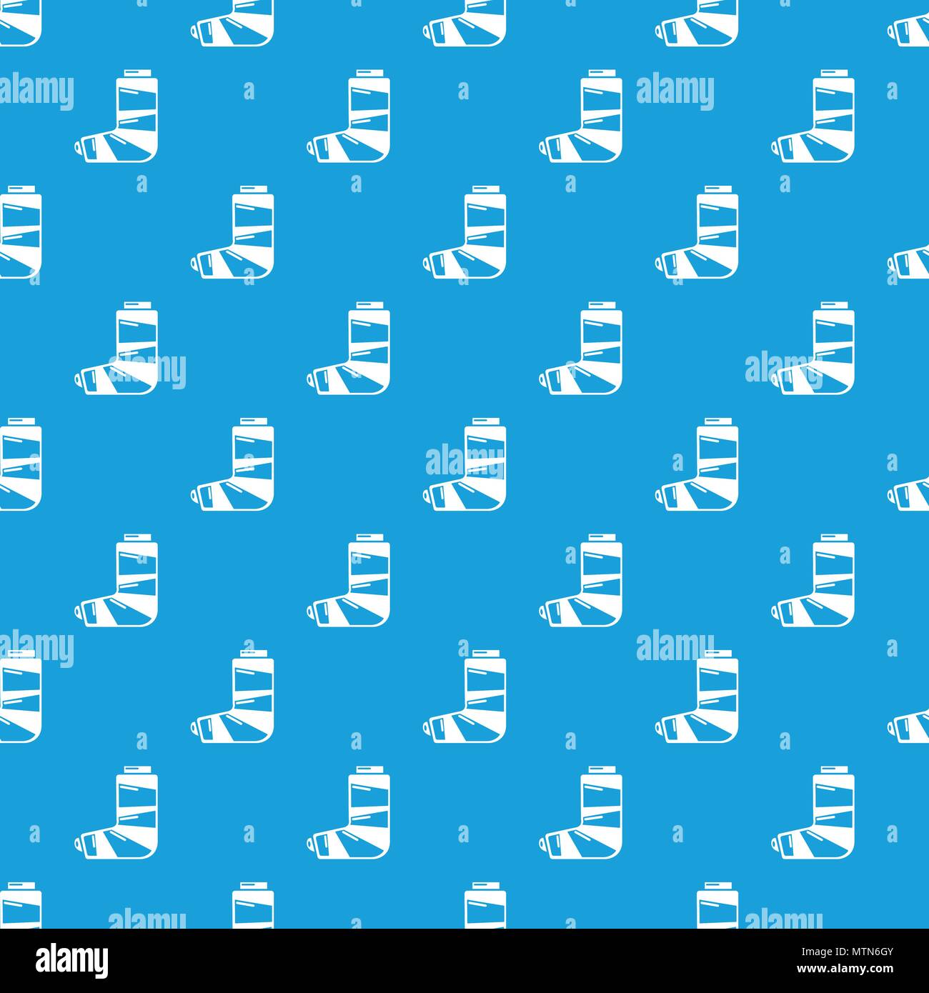 Foot in plaster pattern vector seamless blue Stock Vector