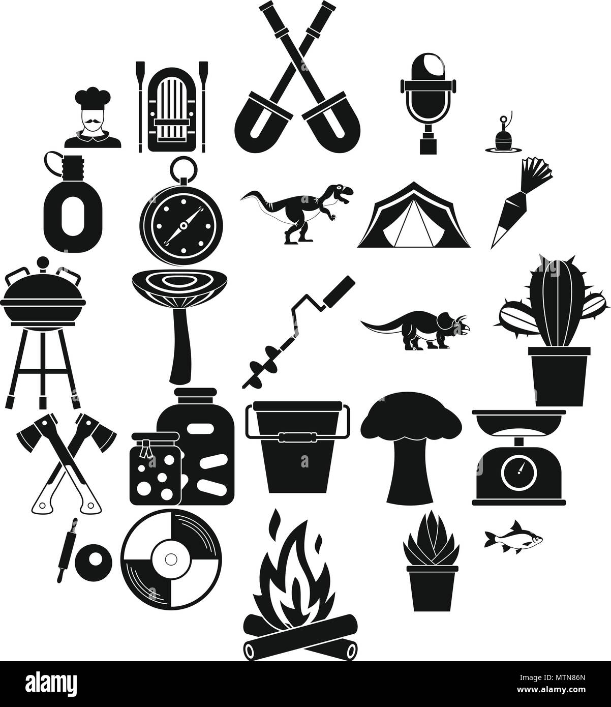 Camping icons set, simple style Stock Vector Image & Art - Alamy