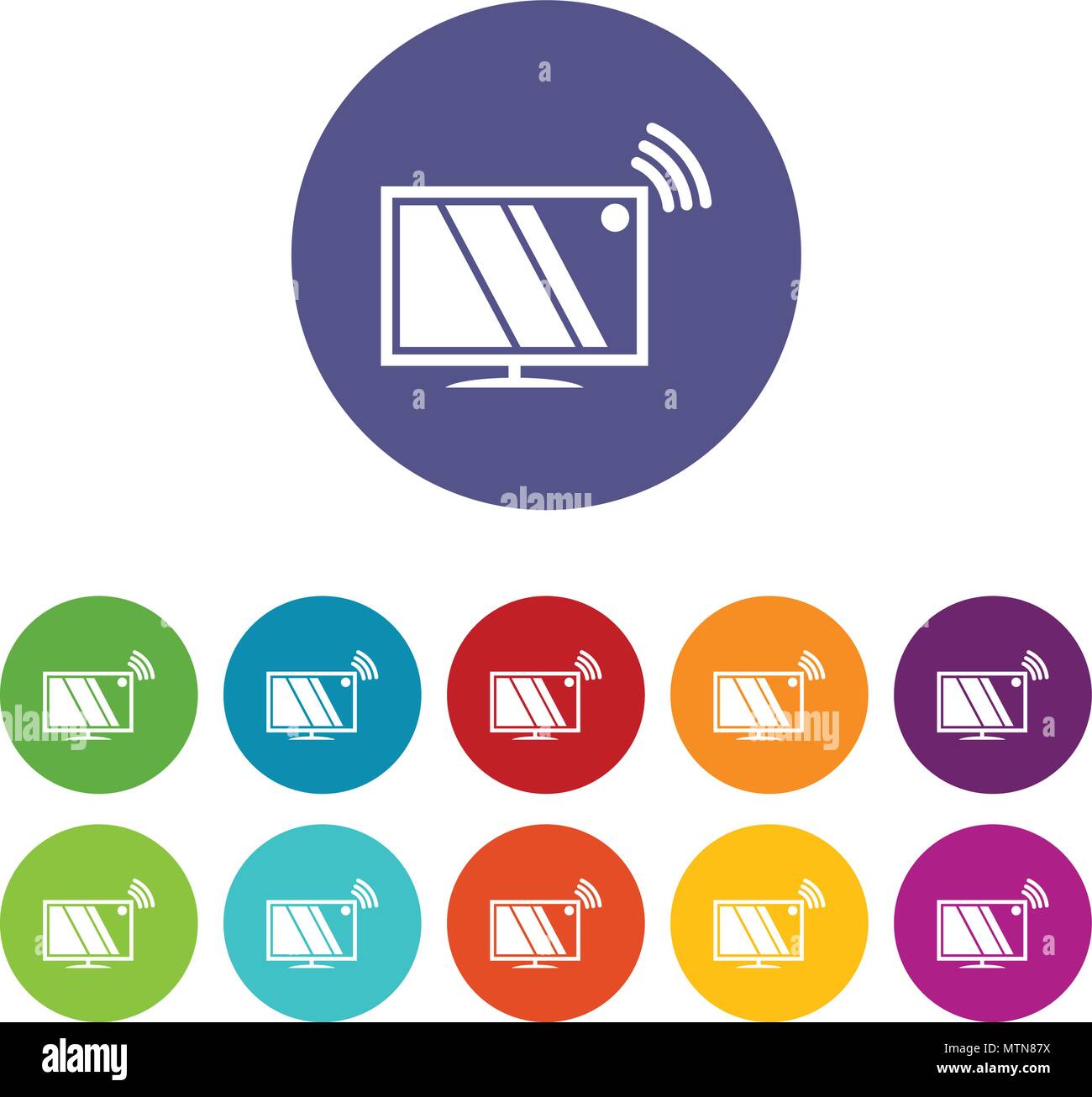 Tv icons set vector color Stock Vector Image & Art - Alamy